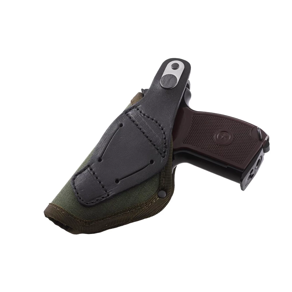 Кобура для ПМ-Макарова поясна + прихованого носіння (cordura 1000D/шкіра, олива)