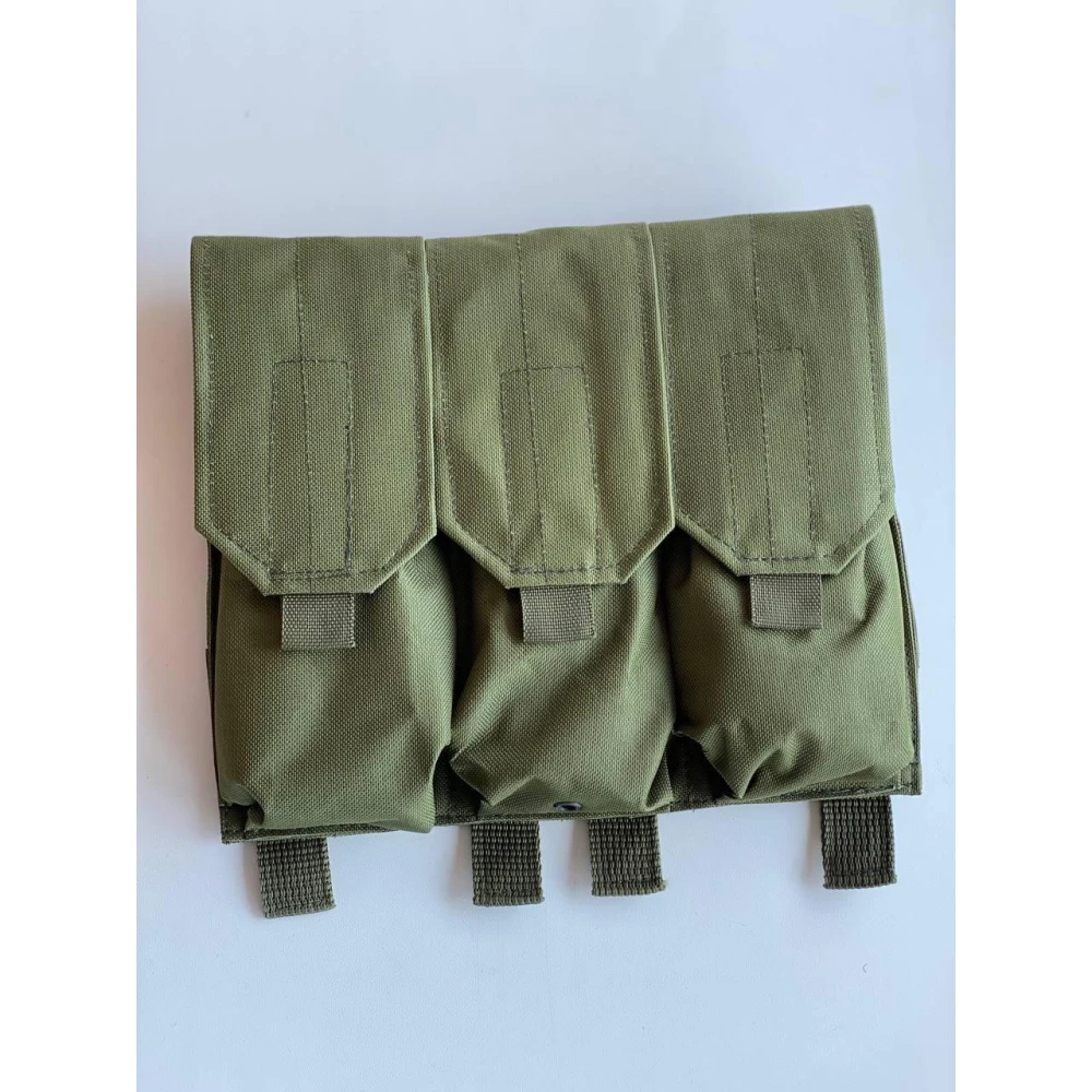 Підсумок потрійний для магазинів АК закритий з MOLLE на кнопках(Олива)