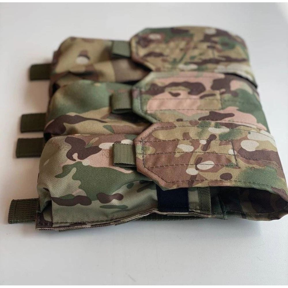 Подсумок тройной для магазинов АК закрытый с MOLLE(Пиксель)(Олива)(Мультикам)