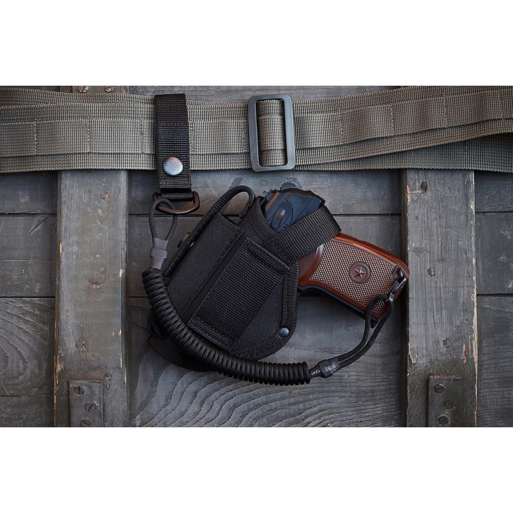 Кобура ПМ поясна з чохлом, подсумком, під магазин (cordura 1000d, чорна)