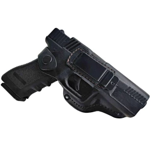 Зображення товара -  Кобура поясна Glock 17 формована з кліпсою (шкіра, чорна) SV
