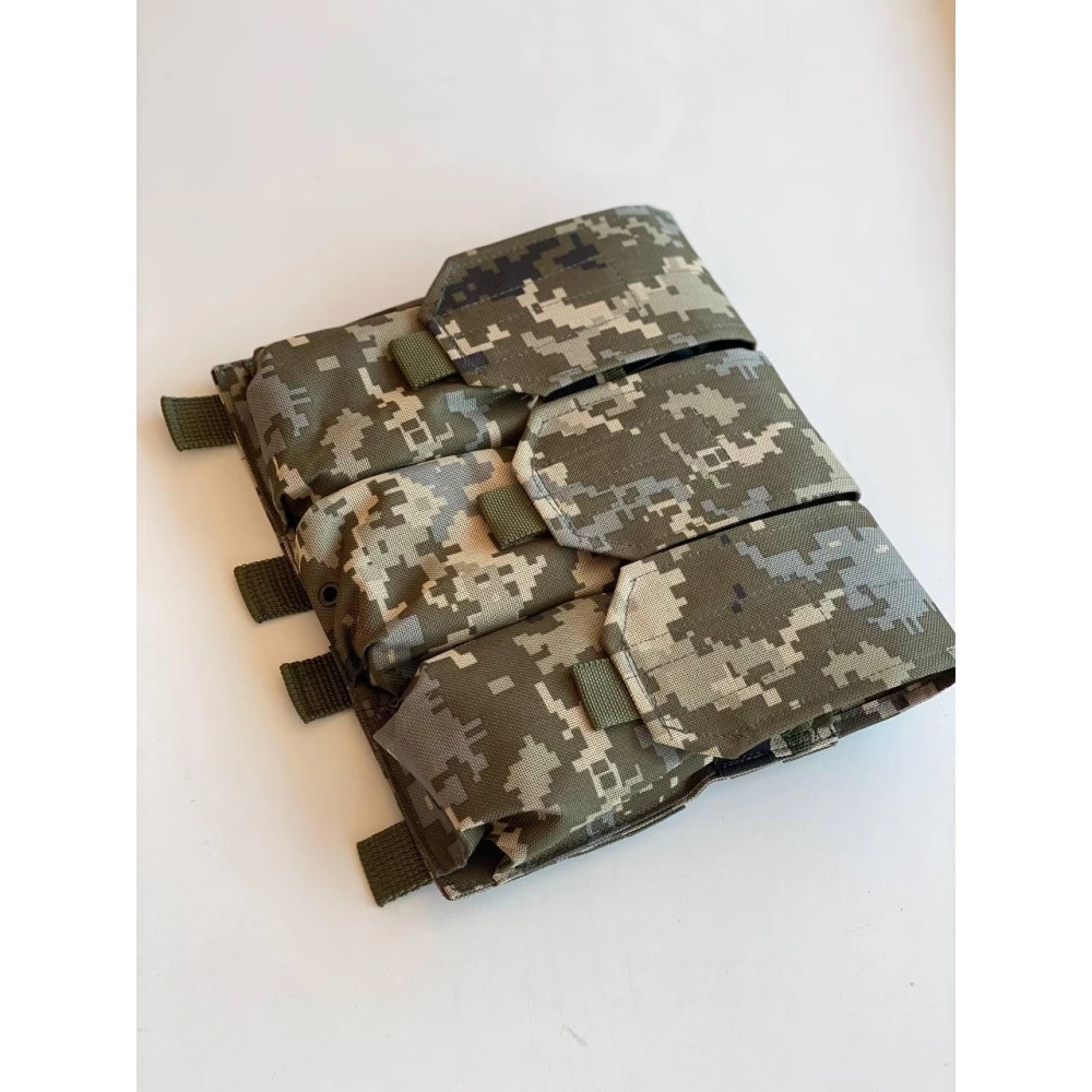 Підсумок потрійний для магазинів АК закритий з MOLLE на кнопках(Мультикам)