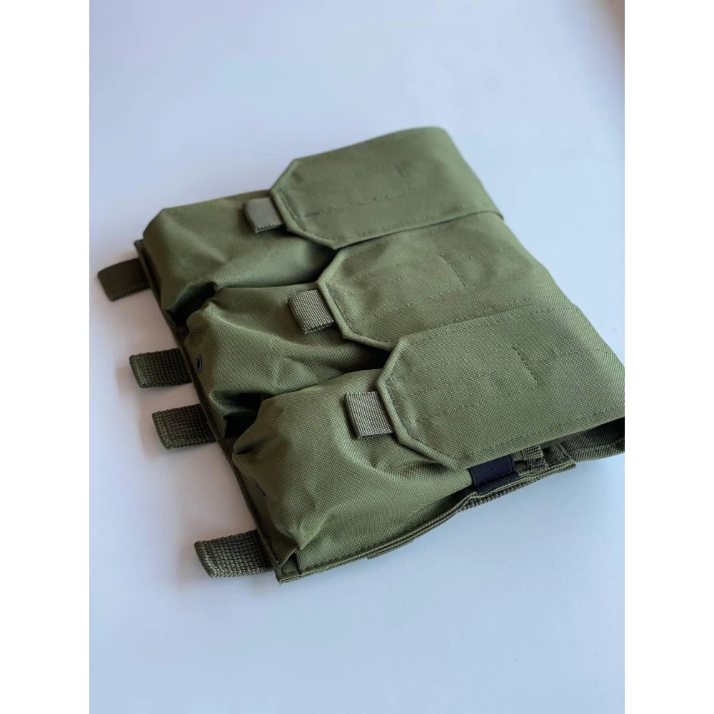 Підсумок потрійний для магазинів АК закритий з MOLLE на кнопках(Олива)