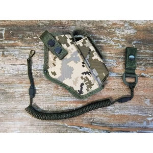 Зображення товара -  Кобура до G-17 Glock-17 Глок поясна з чохлом підсумком до магазину + шнур тренчик Піксель SV