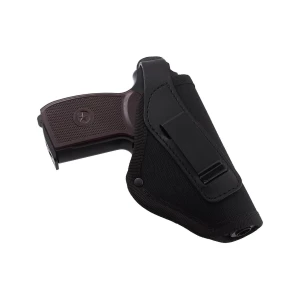 Зображення товара -  Кобура для ПМ-Макарова поясна + прихованого носіння (cordura 1000D/шкіра, чорна)